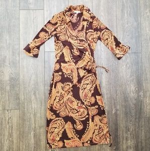 Ruby Paisley Brown Dress - Medium